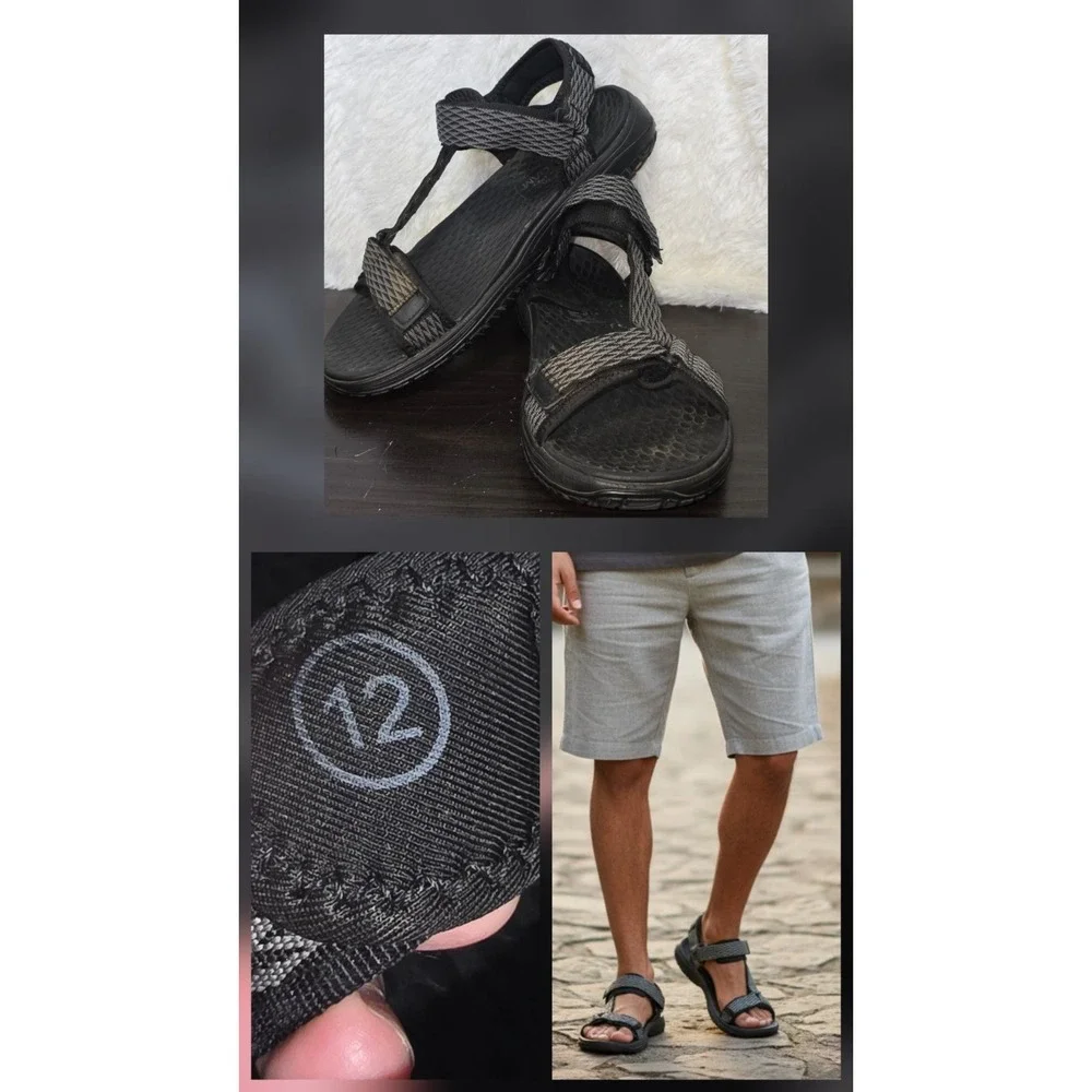 Sketchers Black Sandals‎ Size 12 Riptide Adjustable Straps Hiking Outdoors